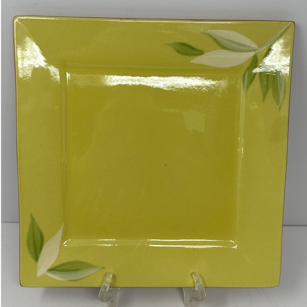 Zrike Kyoto Square Dinner Plate Lime Green Leaf Stoneware Portugal A2